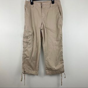 Liz Claiborne Lizwear Women’s Cargo Capri Pants Size 4 Tan